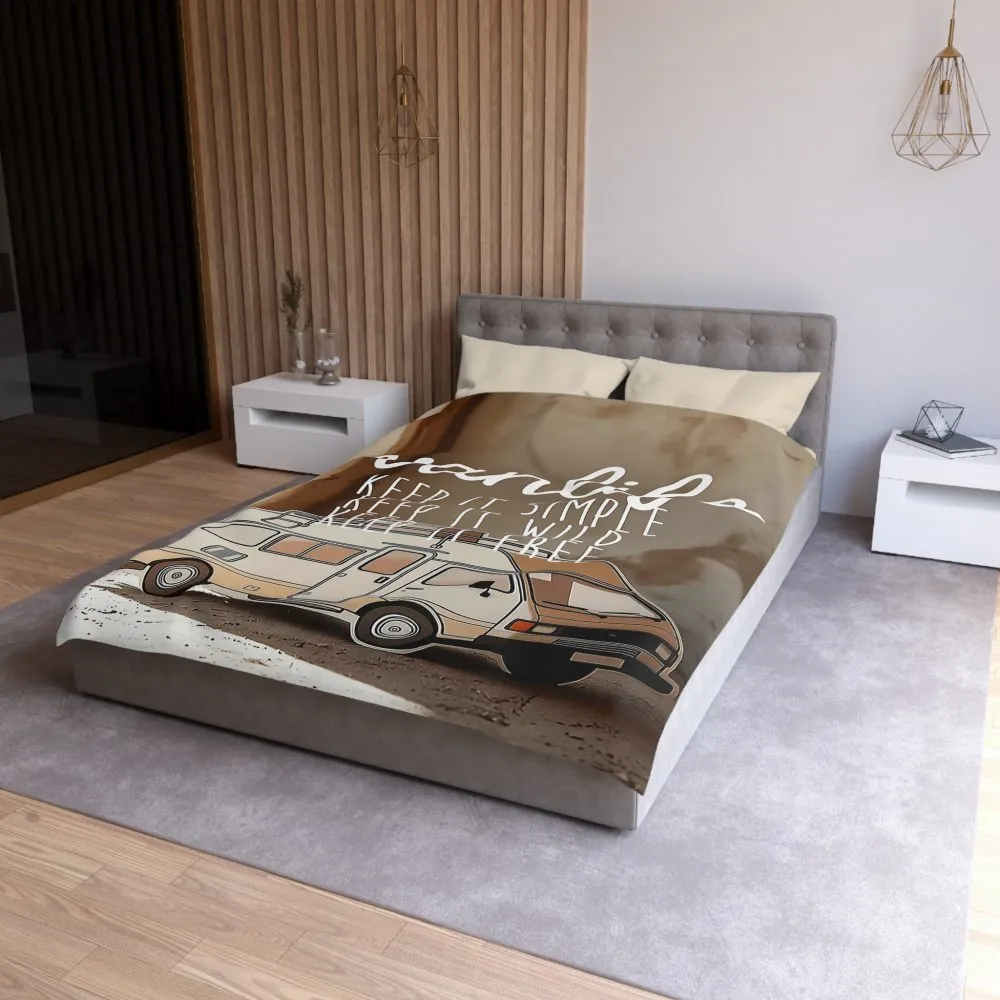 Duvet Cover — "Vanlife: Keep It Simple, Keep It Wild, Keep It Free"