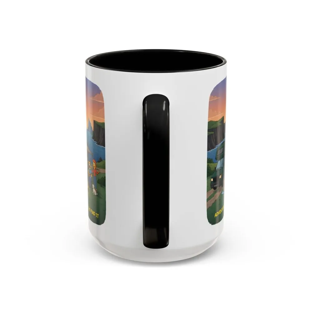 7854709160727801083_2048.jpeg Accent Coffee Mug (11, 15oz) — "Adventure Awaits-Go Find It"" Design Sitcom-Line