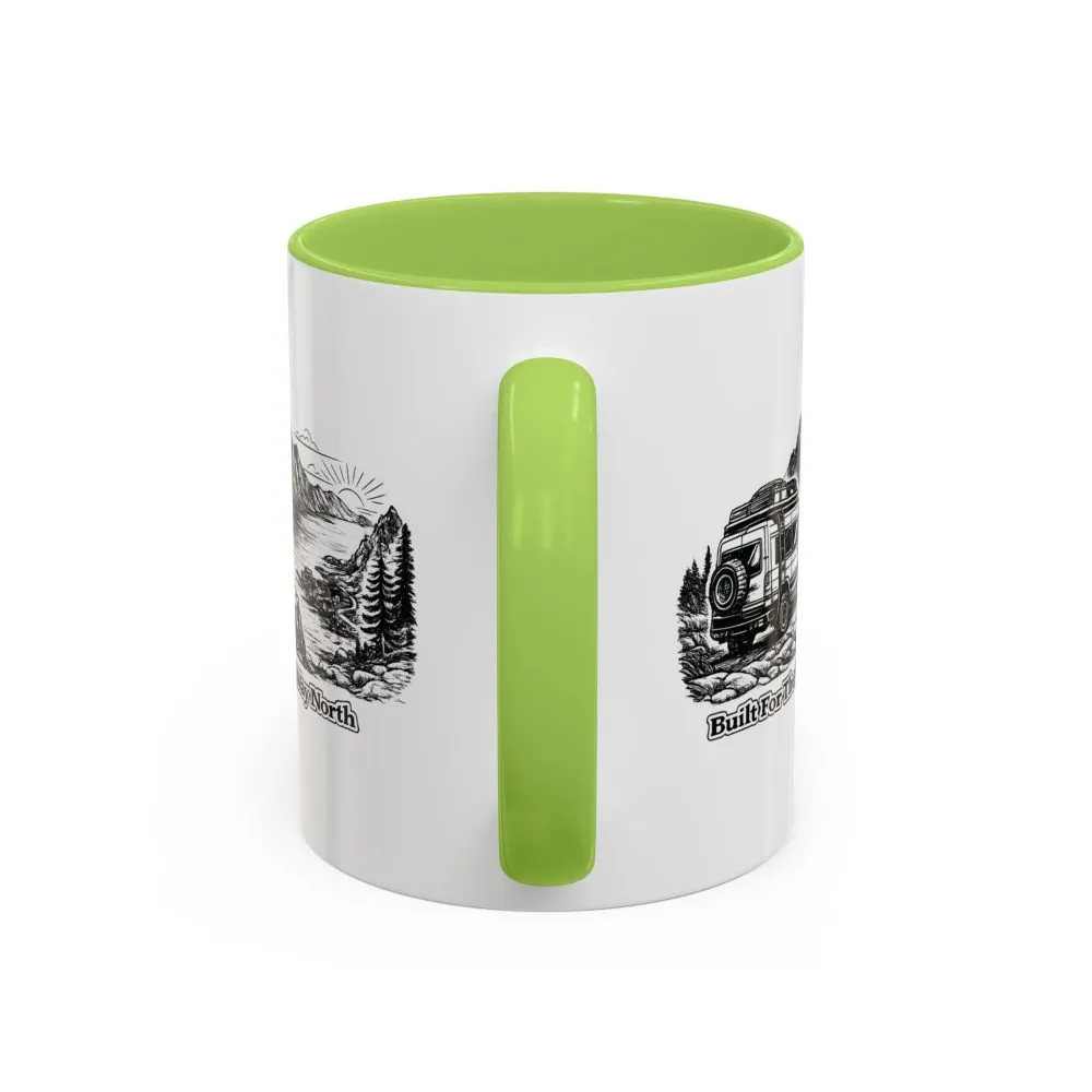 Accent Coffee Mug (11, 15oz) — "Built For The Long Way North" Design Minimal-Line