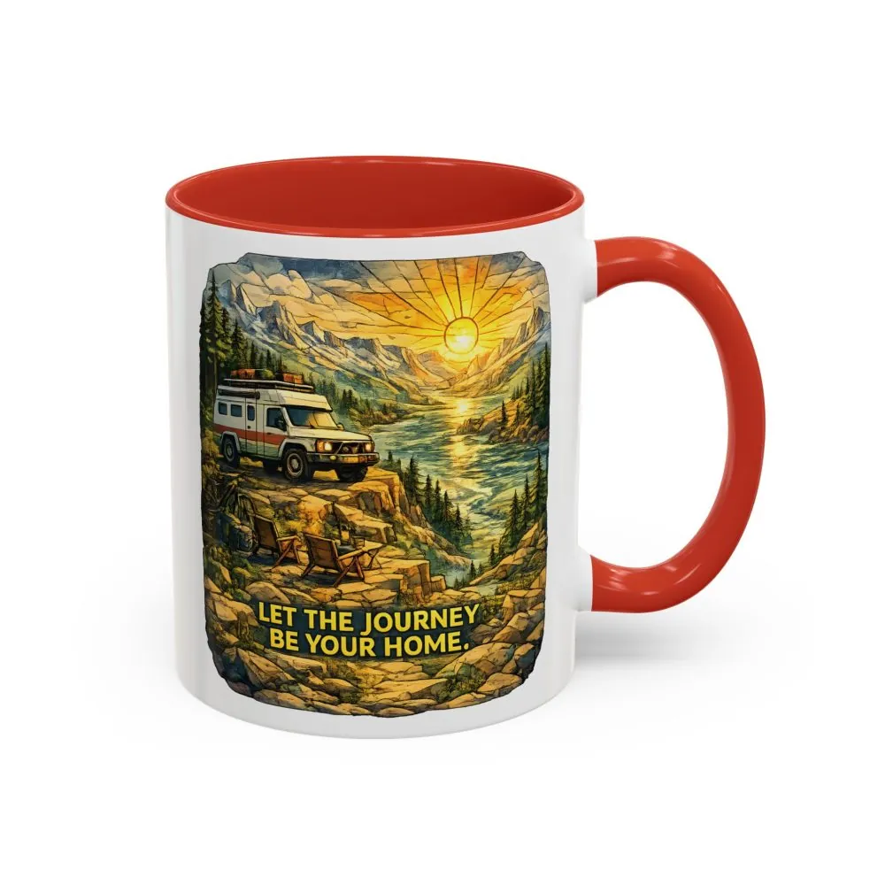 7871337880467573221_2048.jpeg Accent Coffee Mug (11, 15oz) — "Let The Journey Be Your Home" Design Cubic-Line