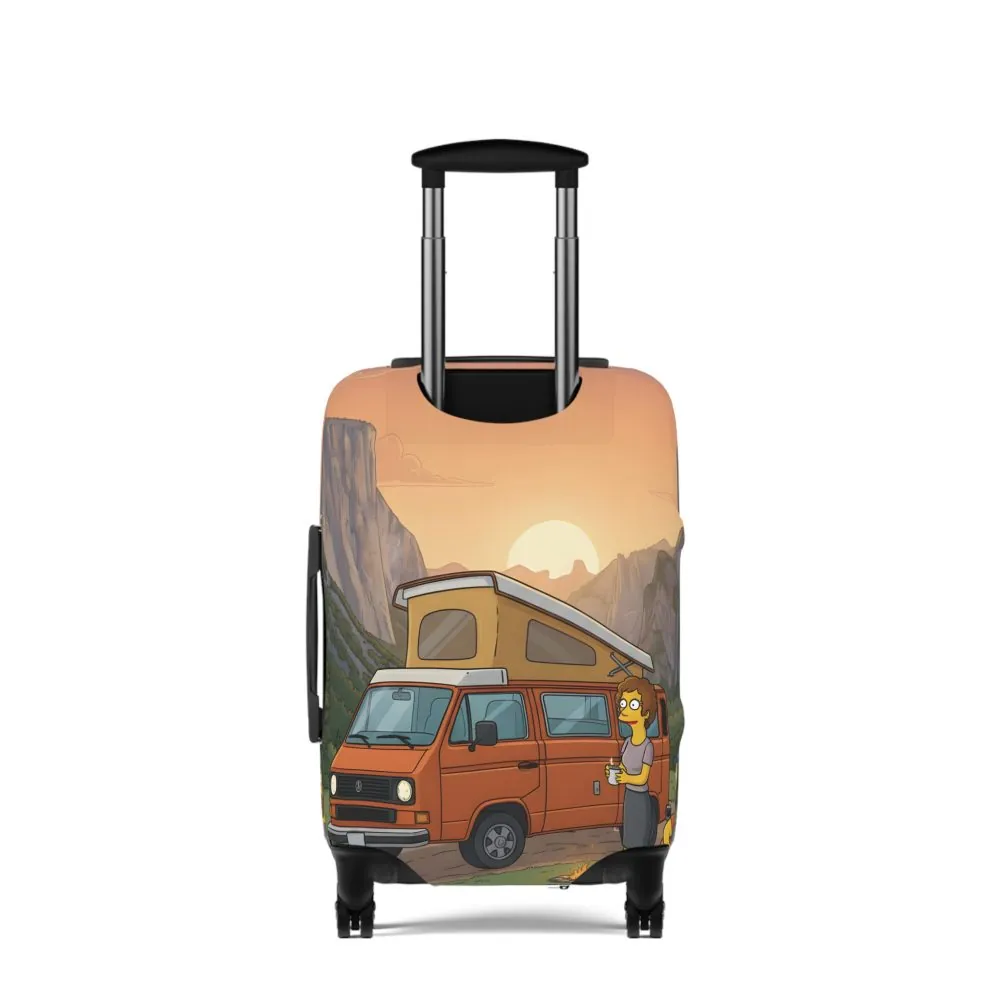 Luggage Cover — Adventure Camper Sketch Travel Suitcase(Design Sitcom-Line)