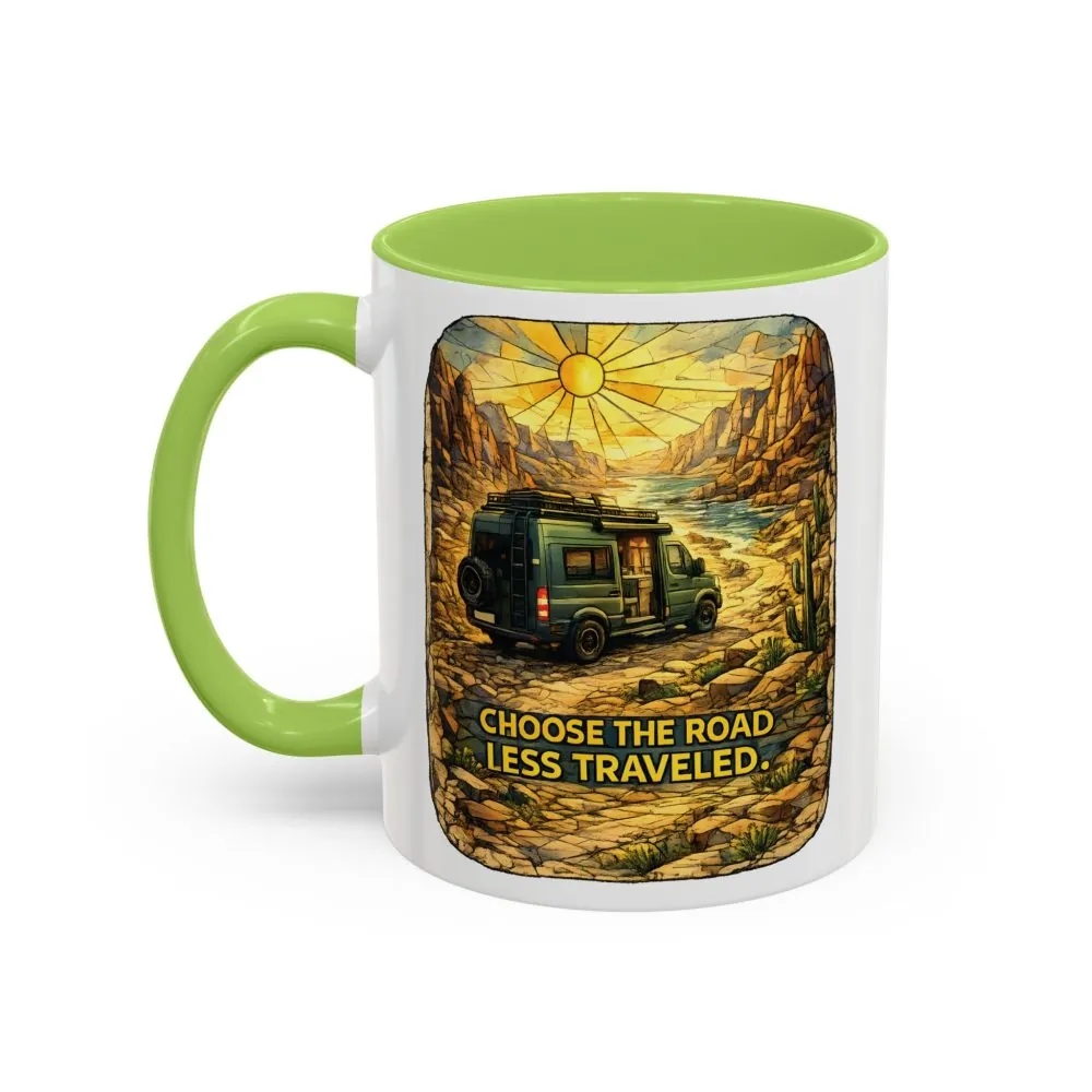 7898977261255048835_2048.jpeg Accent Coffee Mug (11, 15oz) — "Choose The Road Less Traveled" Design Cubic-Line