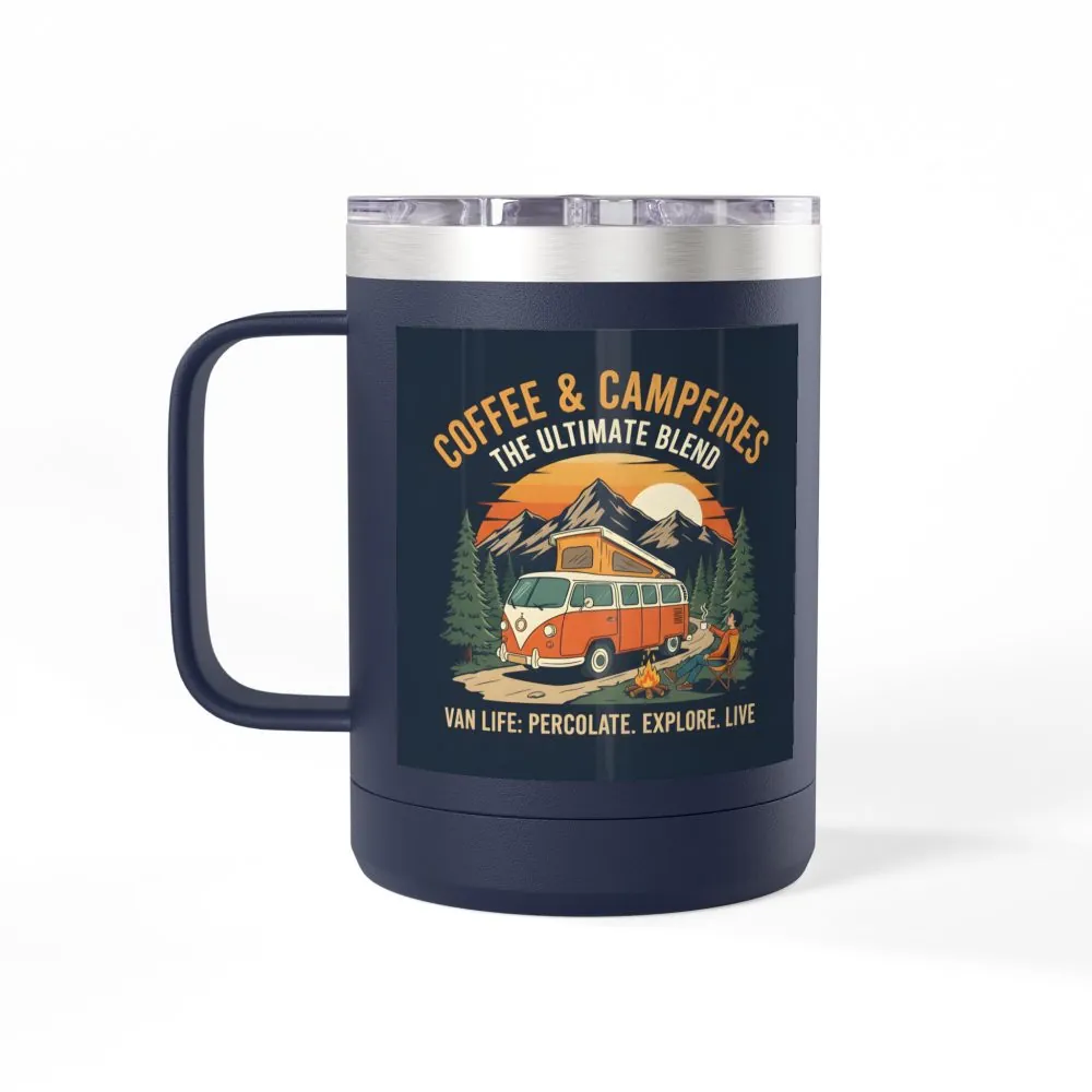 7902698190476663845_2048.jpeg Coffee Mug Tumbler, 15oz — “Coffee & Campfires: The Ultimate Blend”