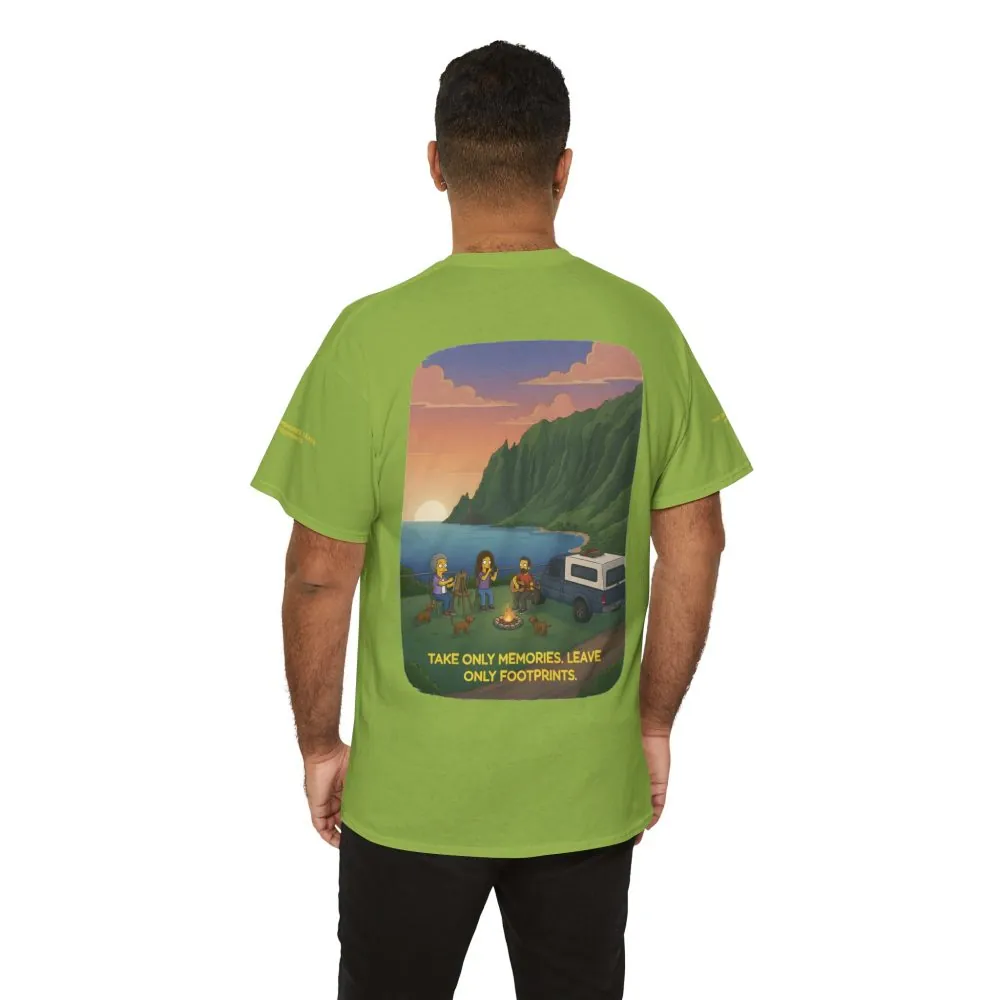Unisex Heavy Cotton Tee — "Take Only Memories-Leave Only Footprints" Design Sitcom-Line