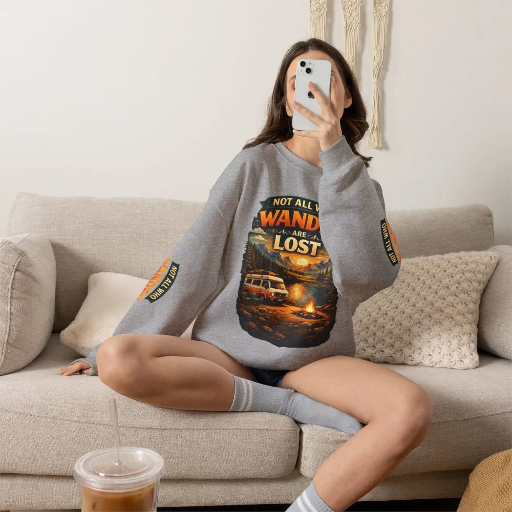 791007226465147578_2048.jpeg Unisex Heavy Blend™ Crewneck Sweatshirt — "Not All Who Wander Are Lost" Design Scenic-Line