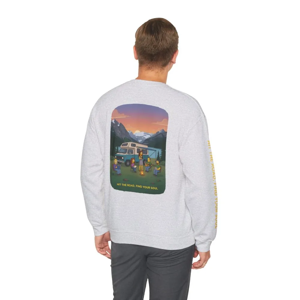 Unisex Heavy Blend™ Crewneck Sweatshirt — "Hit The Road-Find Your Soul" Design Sitcom-Line