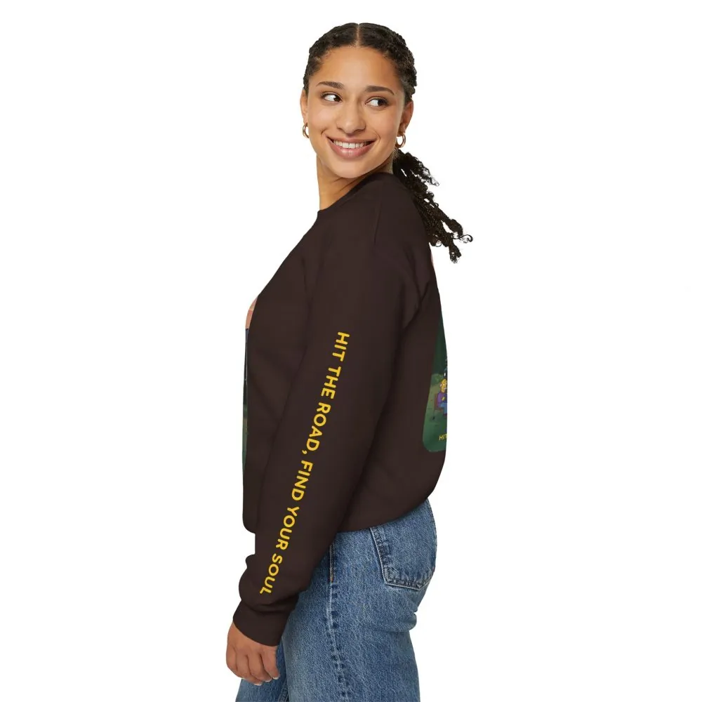 Unisex Heavy Blend™ Crewneck Sweatshirt — "Hit The Road-Find Your Soul" Design Sitcom-Line