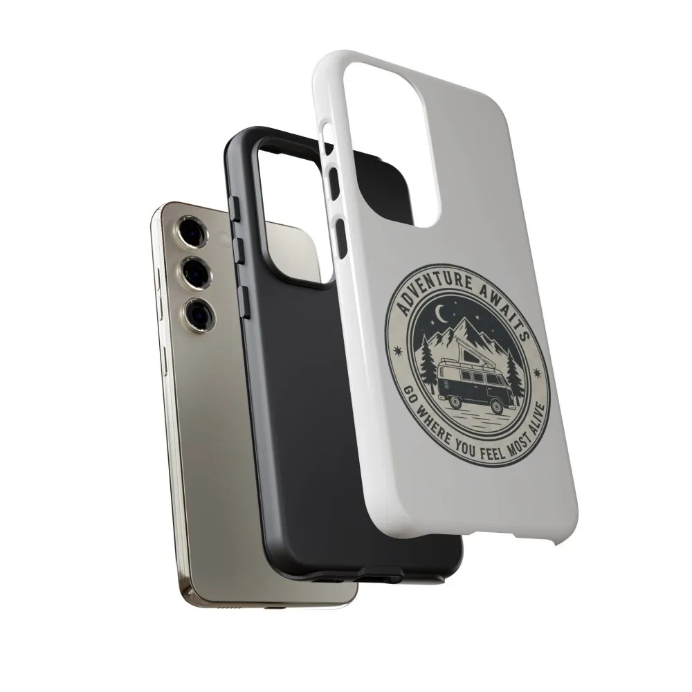 Phone Case — "Adventure Awaits-Go Where You Feel Most Alive" Camper Van Design