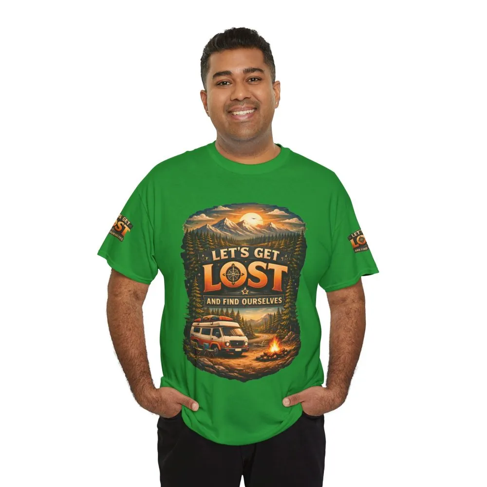 Unisex Heavy Cotton Tee — "Let´s Get Lost And Found Ourselfs" Design Scenic-Line