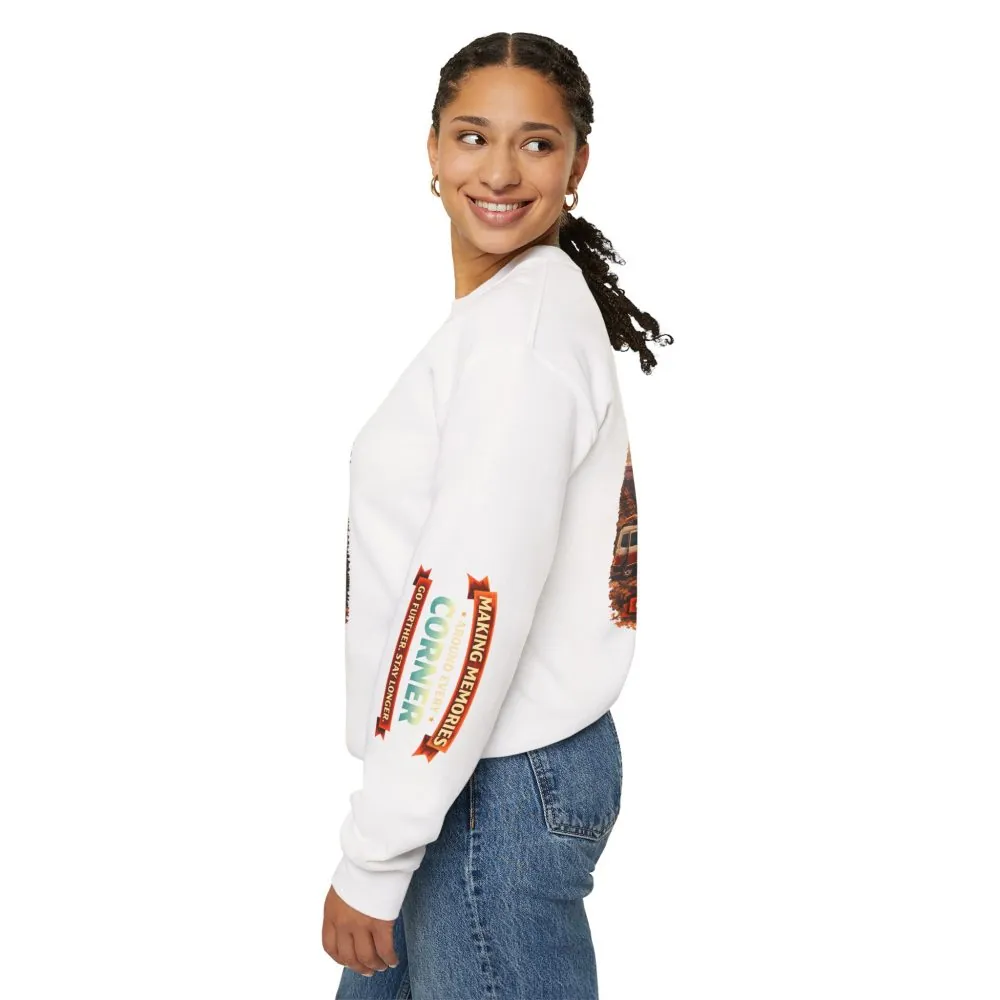 Unisex Heavy Blend™ Crewneck Sweatshirt — "Making Memories Around Every Corner" Design Scenic-Line