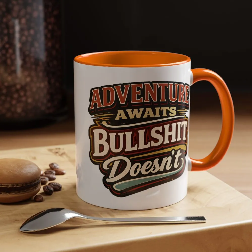 Accent Coffee Mug (11, 15oz) — "Adventure Awaits" Design F**K-Line