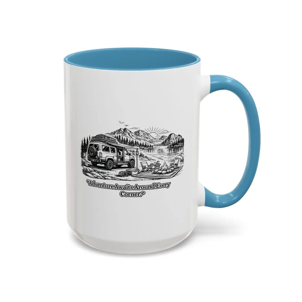7986974642908792226_2048.jpeg Accent Coffee Mug (11, 15oz) — "Adventure Awaits Around Every Corner" Design Minimal-Line