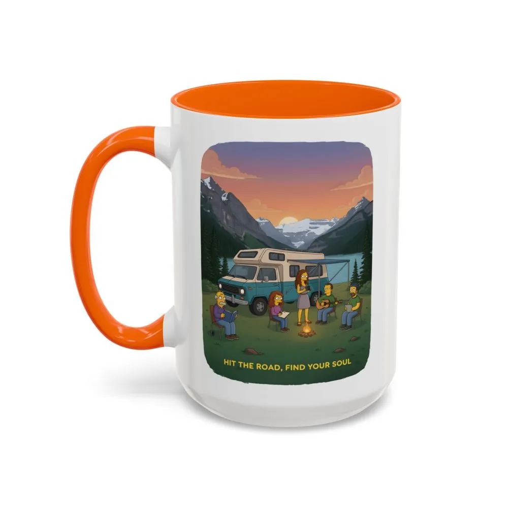 Accent Coffee Mug (11, 15oz) — "Hit The Road-Find Your Soul" Design Sitcom-Line