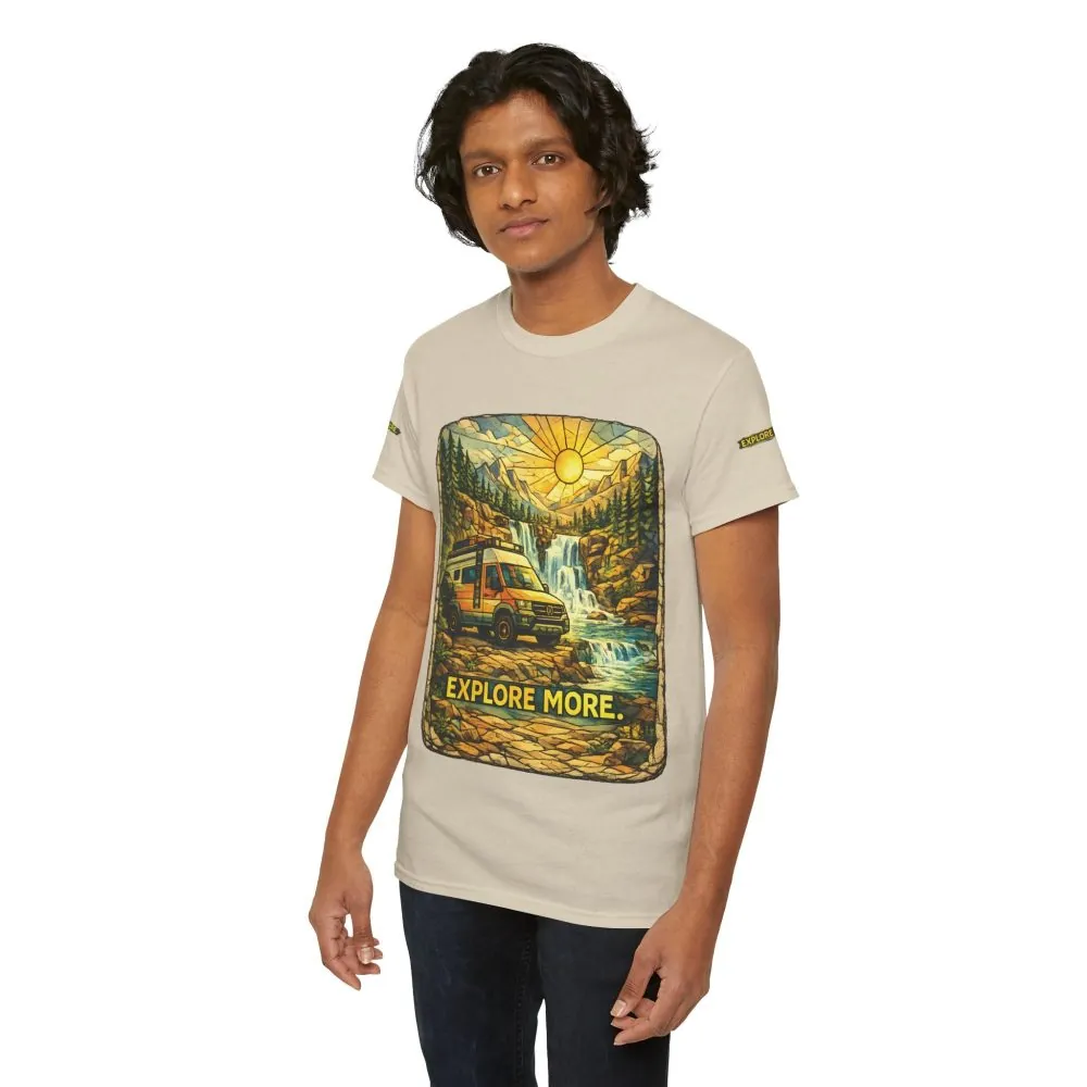 Unisex Heavy Cotton Tee — "Explore More" Design Cubic-Line