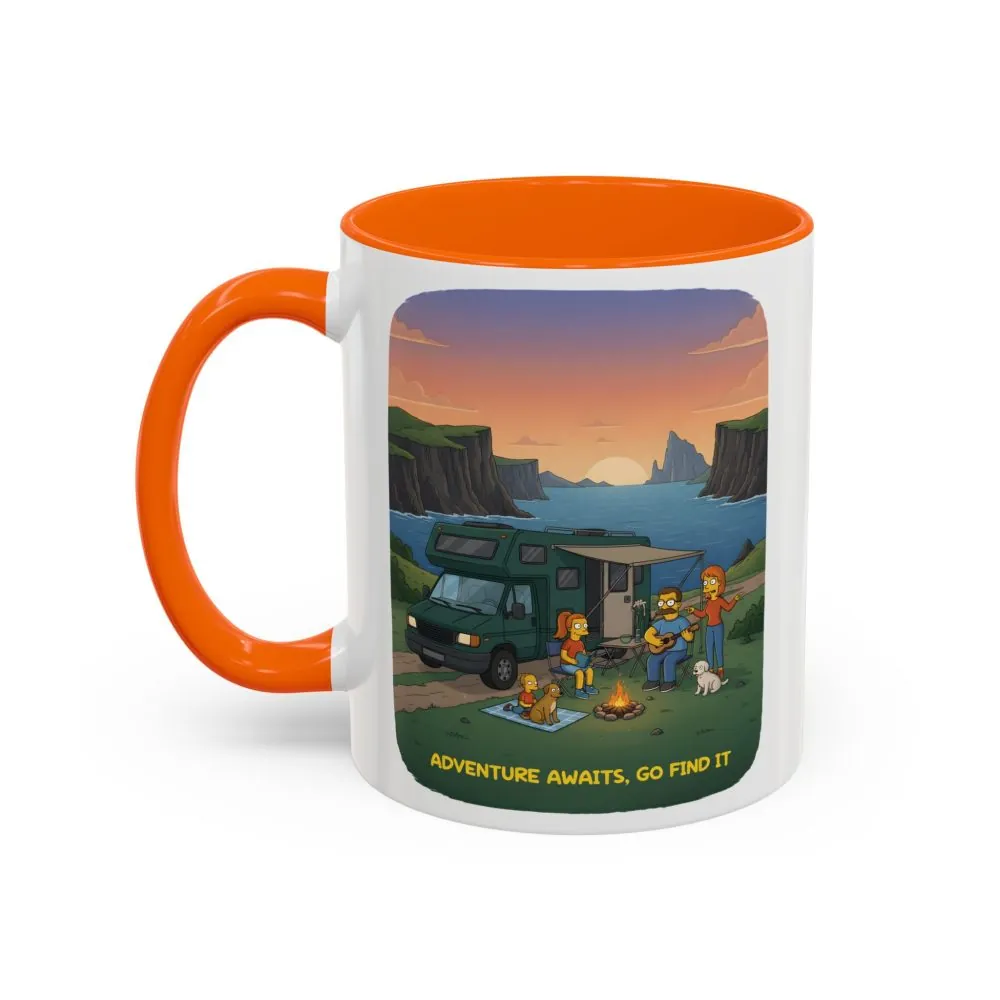 8001986569622215634_2048.jpeg Accent Coffee Mug (11, 15oz) — "Adventure Awaits-Go Find It"" Design Sitcom-Line