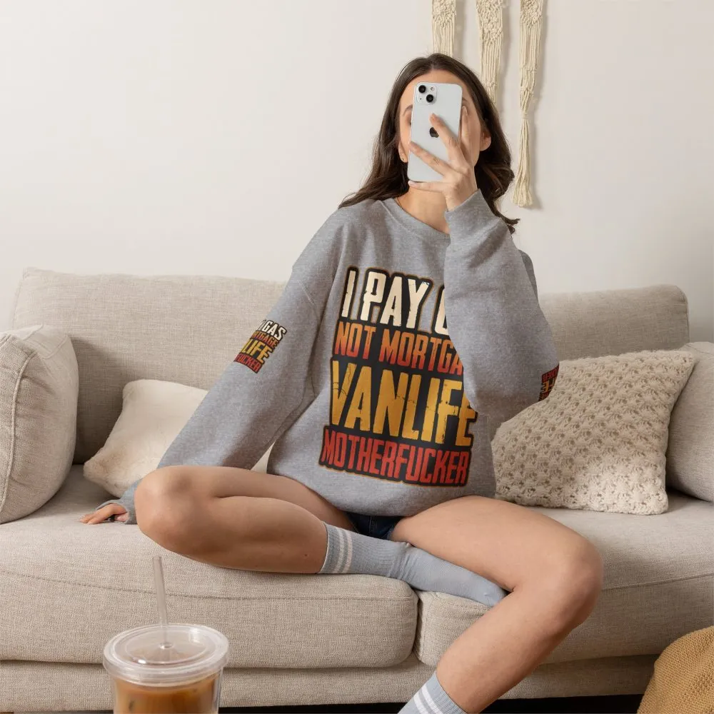 Unisex Heavy Blend™ Crewneck Sweatshirt — "I Pay Gas Not Mortgage" Design F**K-Line