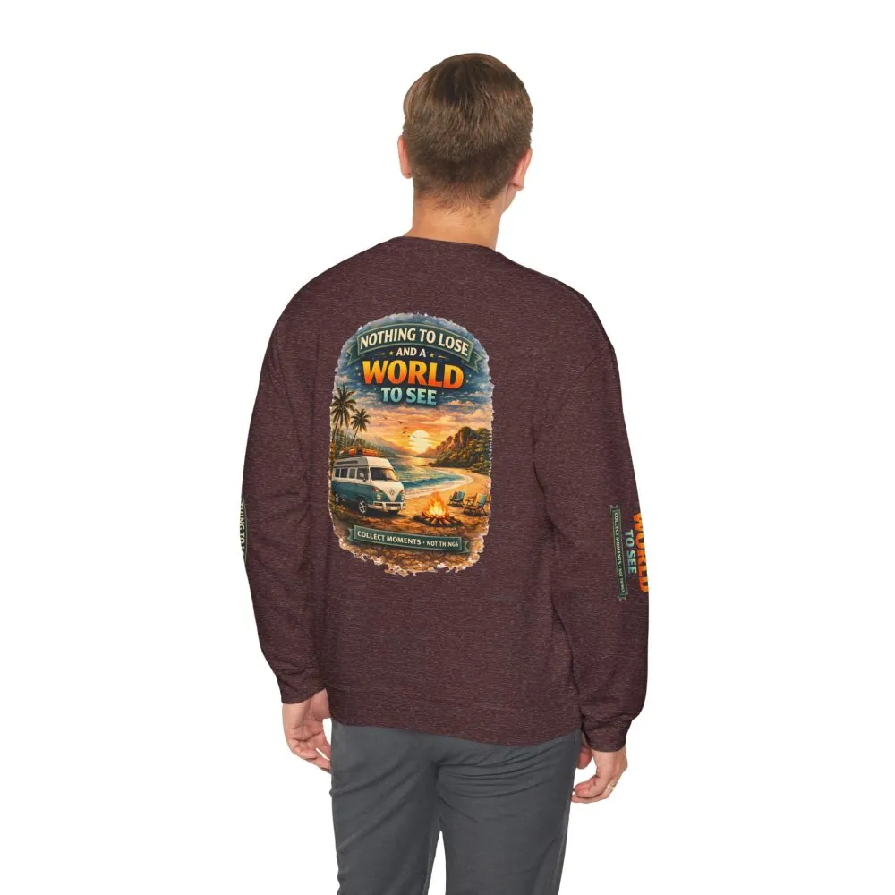 Unisex Heavy Blend™ Crewneck Sweatshirt — "Nothing To Lose" Design Scenic-Line