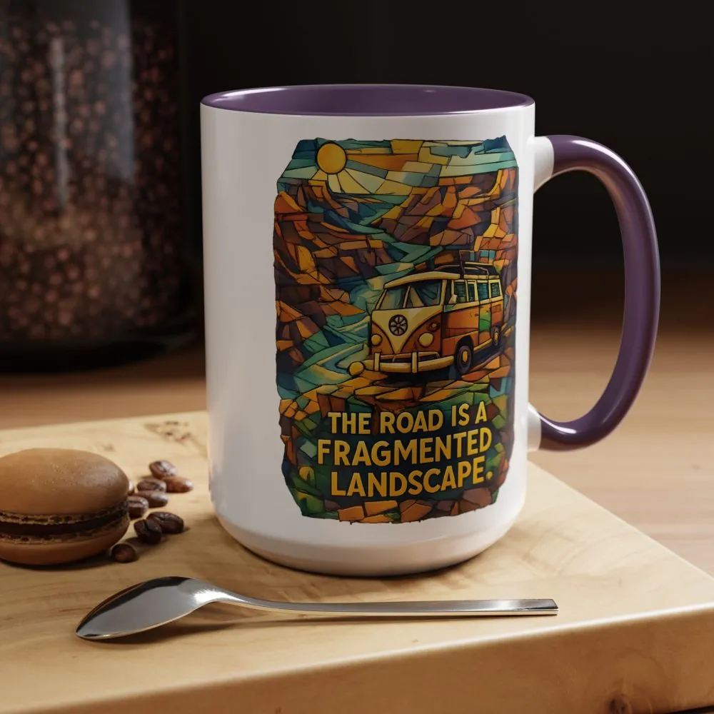803086022881167925_2048.jpeg Accent Coffee Mug (11, 15oz) — "The Road Is A Fragmented Landscape" Design Cubic-Line