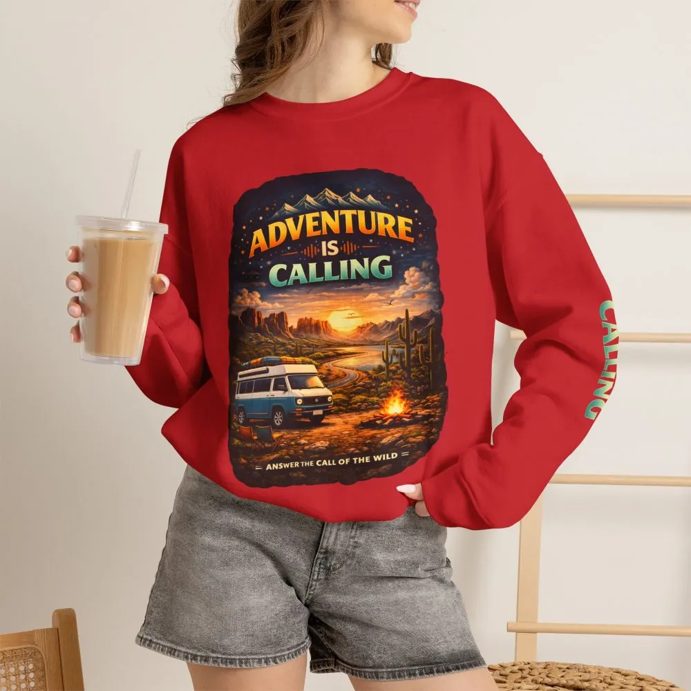 8036835413934358149_2048.jpeg Unisex Heavy Blend™ Crewneck Sweatshirt — "Adventure Is Calling" Design Scenic-Line