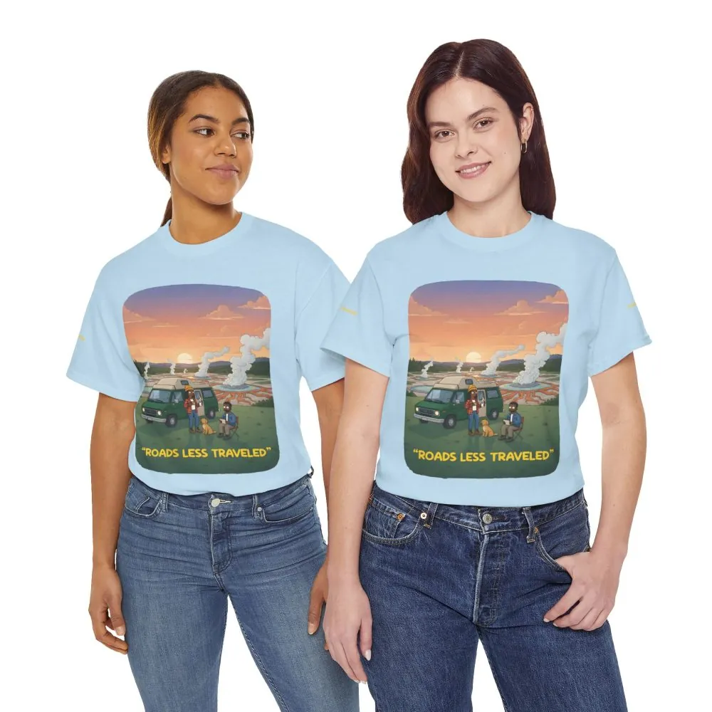 Unisex Heavy Cotton Tee — "Roads Less Traveled" Design Sitcom-Line