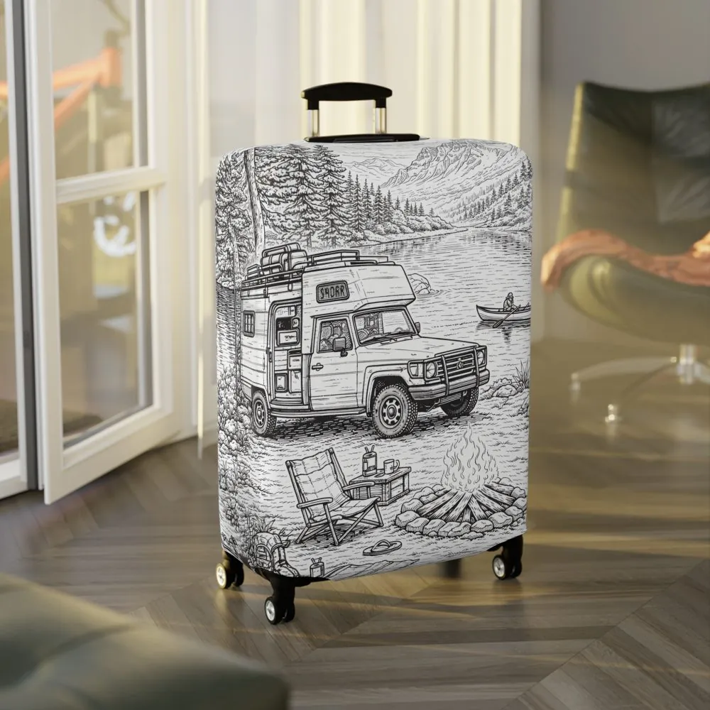 8042223854879996813_2048.jpeg Luggage Cover — Adventure Camper Sketch Travel Suitcase