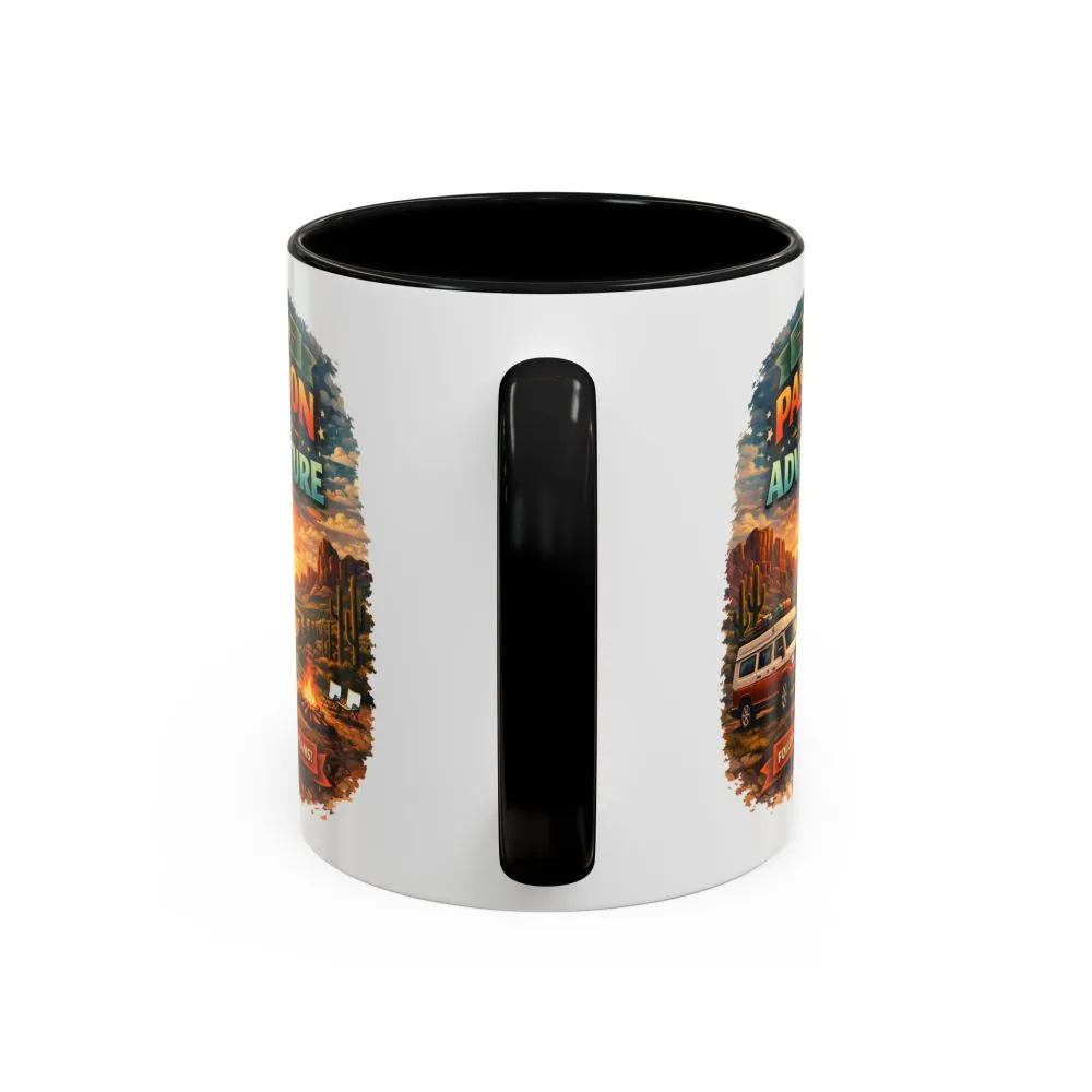 Accent Coffee Mug (11, 15oz) — "Turn Passion Into Adventure" Design Scenic-Line