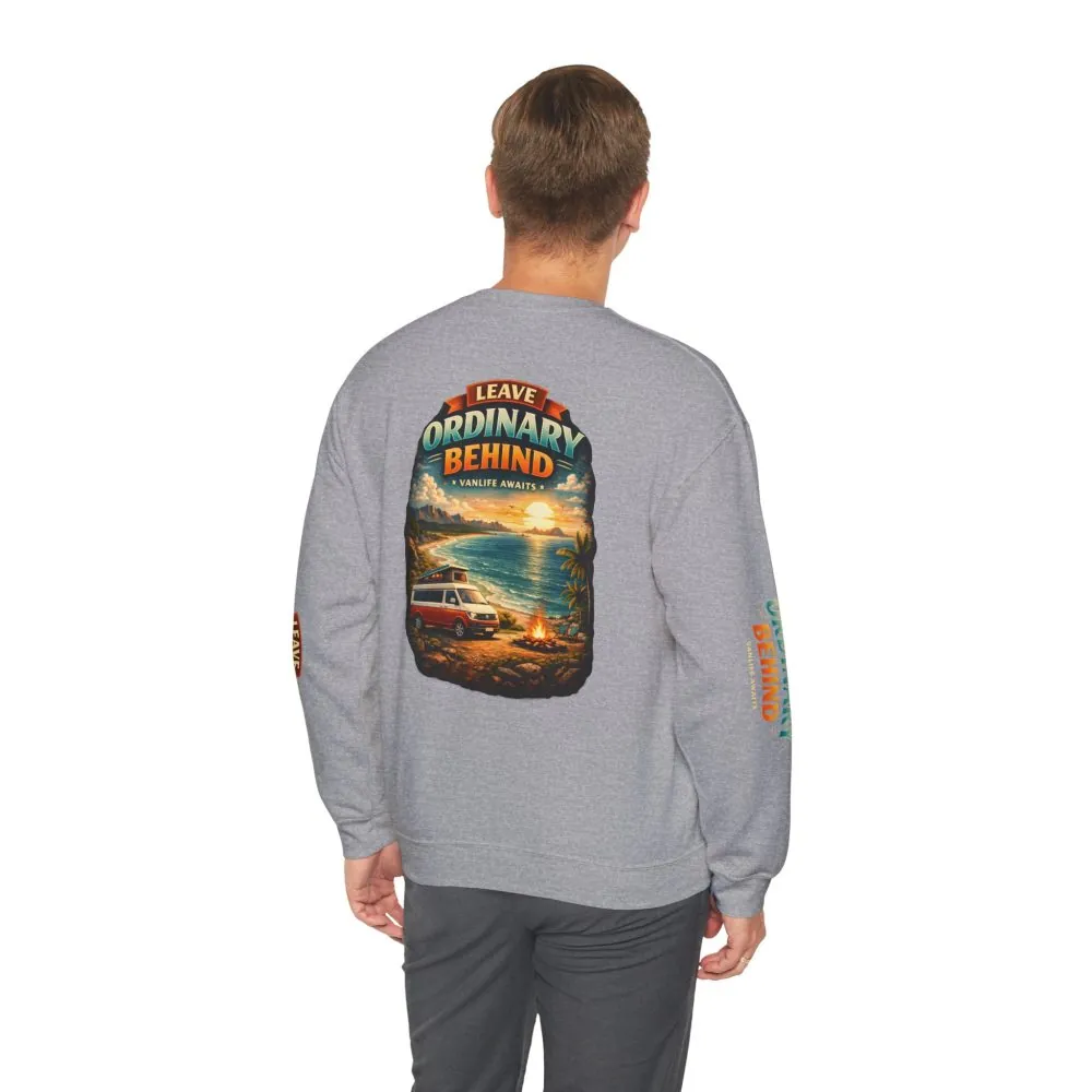 Unisex Heavy Blend™ Crewneck Sweatshirt — "Leave Ordinary Behind" Design Scenic-Line