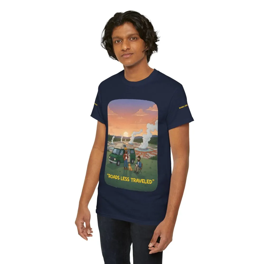 Unisex Heavy Cotton Tee — "Roads Less Traveled" Design Sitcom-Line