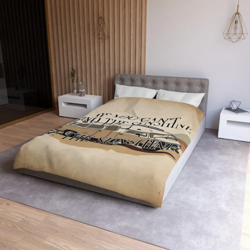 Duvet Cover - 'If You Can't Find the Sunshine, Be the Sunshine' Vintage Camper Bedding