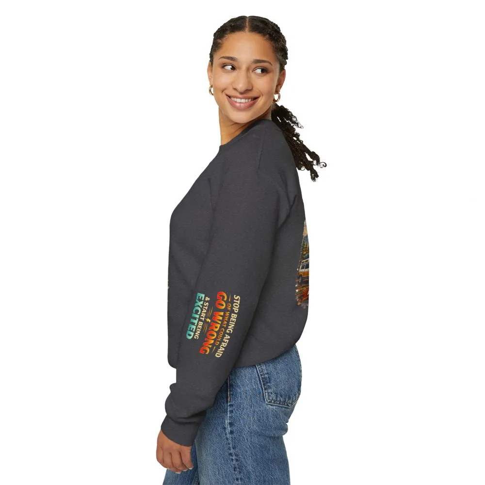 Unisex Heavy Blend™ Crewneck Sweatshirt — "Stop Being Afraid Of What Could Go Wrong" Design Scenic-Line