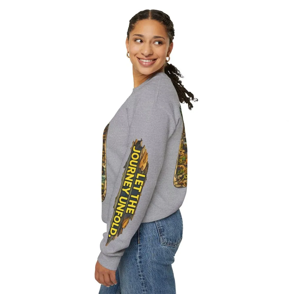808882686921661131_2048.jpeg Unisex Heavy Blend™ Crewneck Sweatshirt — "Let The Journey Unfold" Design Cubic-Line