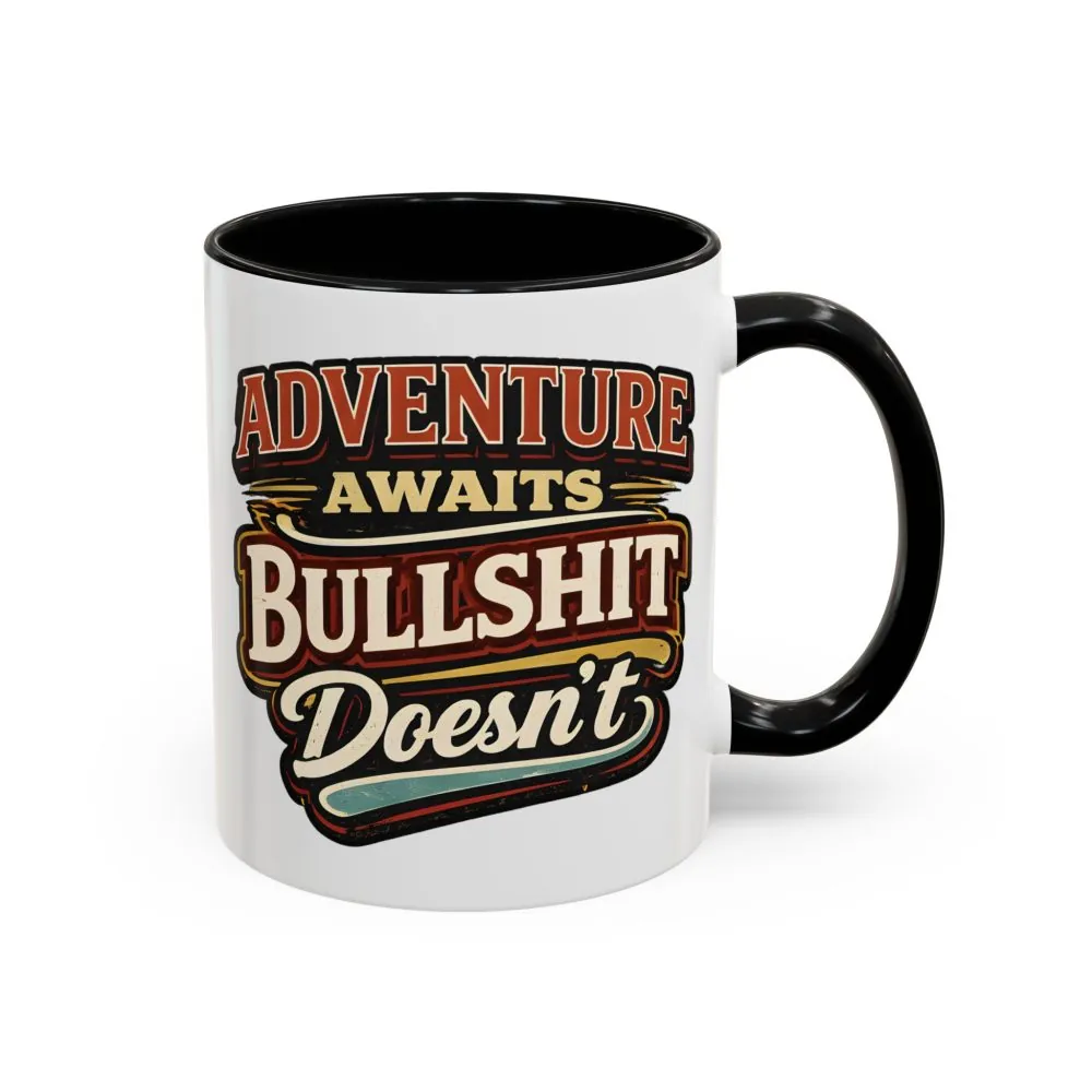 Accent Coffee Mug (11, 15oz) — "Adventure Awaits" Design F**K-Line