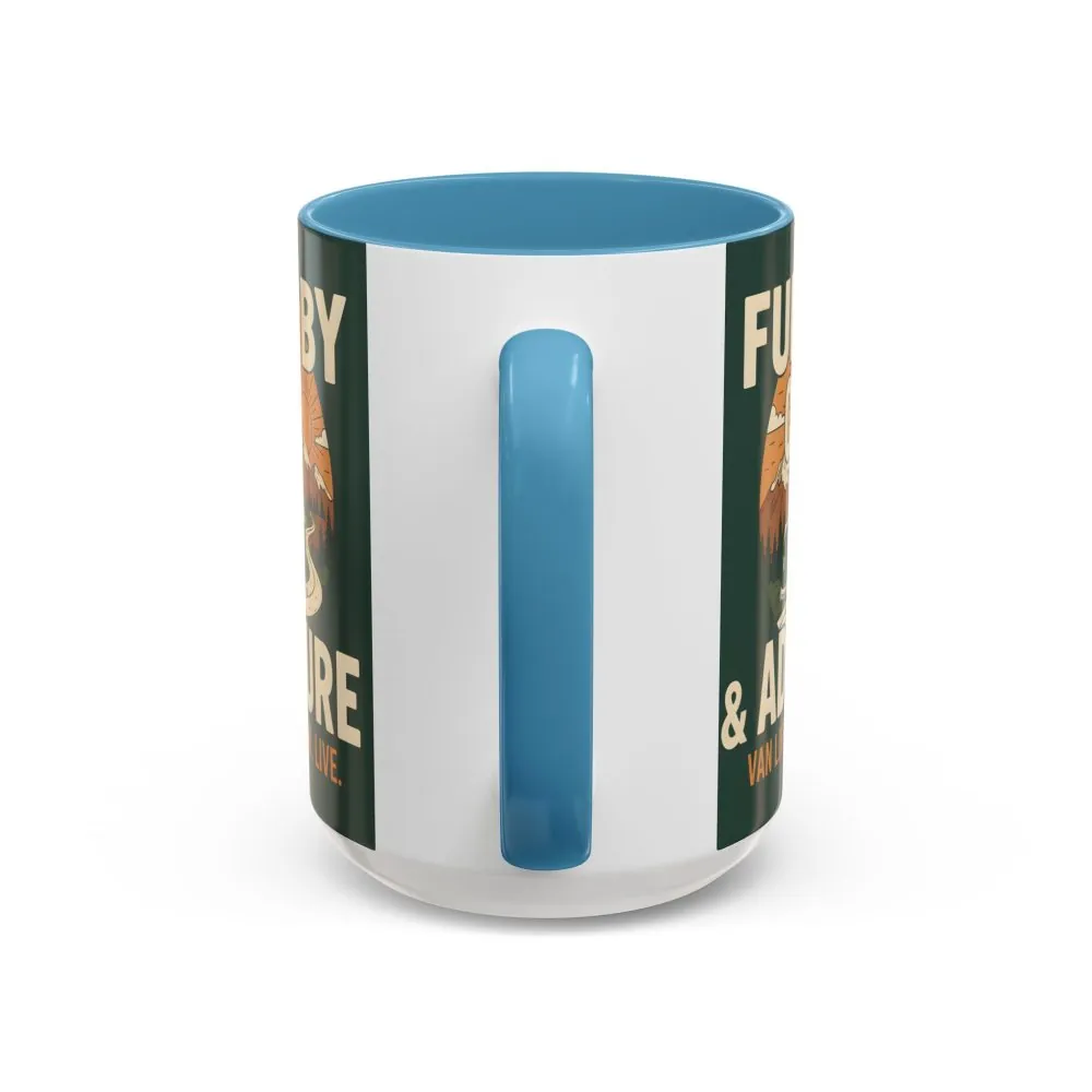 Accent Coffee Mug (11, 15oz) — "Fueled by Coffee & Adventure"
