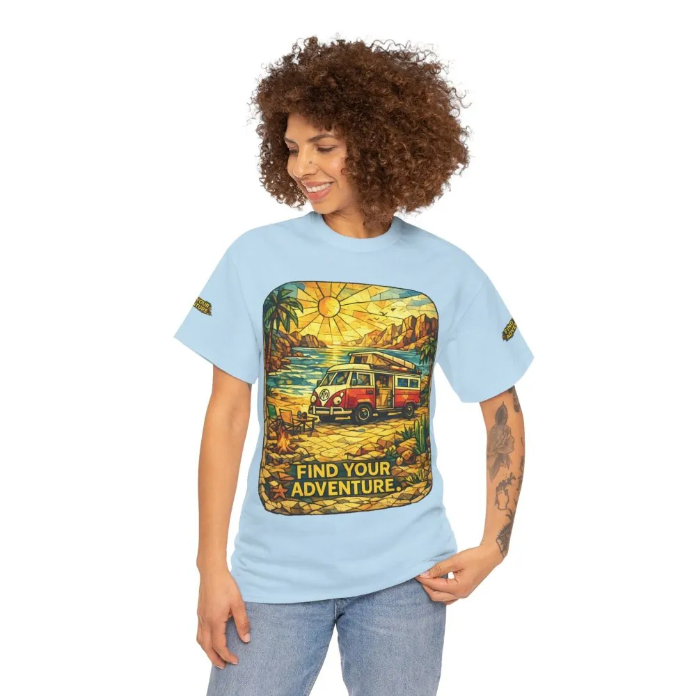 8145931770591142954_2048.jpeg Unisex Heavy Cotton Tee — "Find Your Adventure" Design Cubic-Line