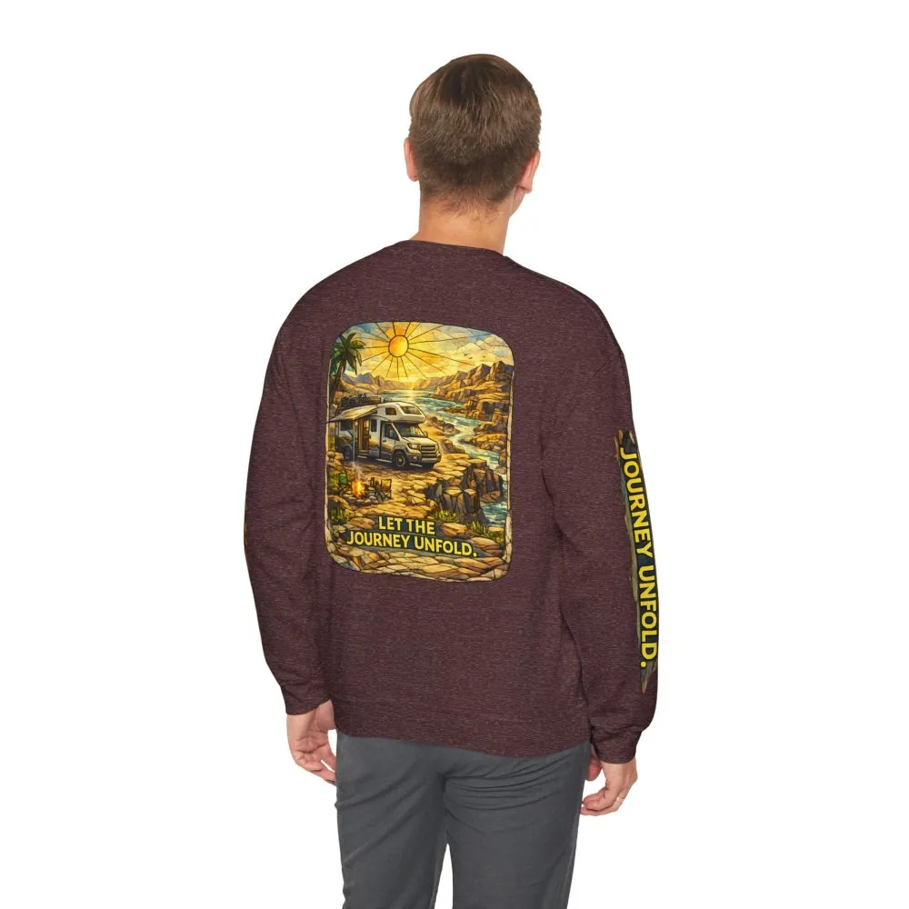 8155817409398676988_2048.jpeg Unisex Heavy Blend™ Crewneck Sweatshirt — "Let The Journey Unfold" Design Cubic-Line