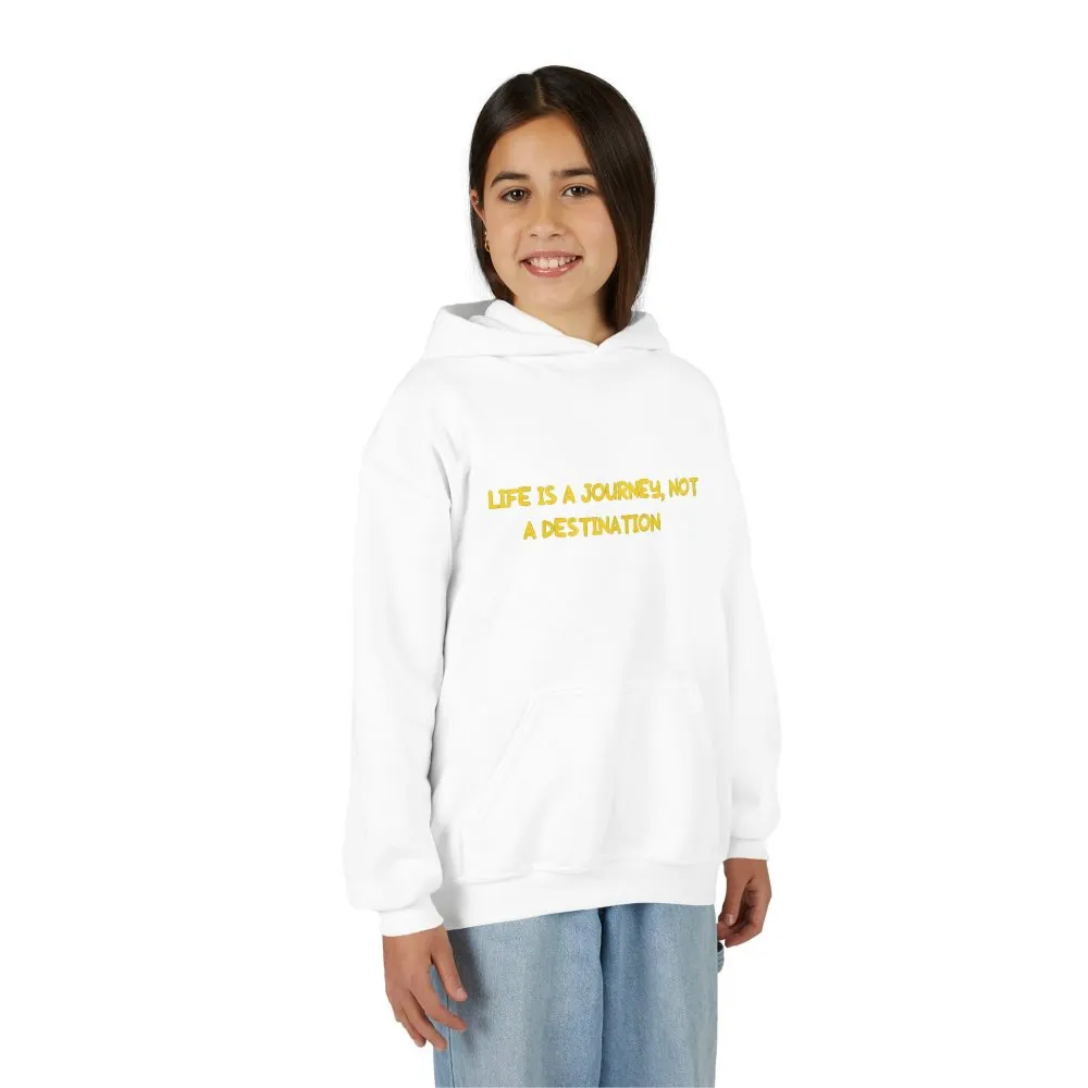 Youth Hoodie(Gildan) – "Life Is A Journey-Not A Destination" (Design Sitcom-Line)