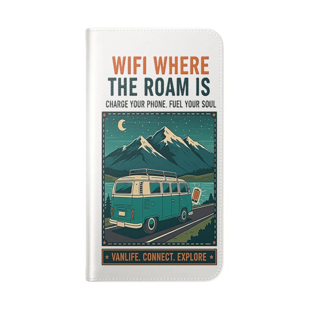 8162408141652494500_2048.jpeg Flip Phone Case — “WiFi Where the Roam Is” Vanlife Wallet Case