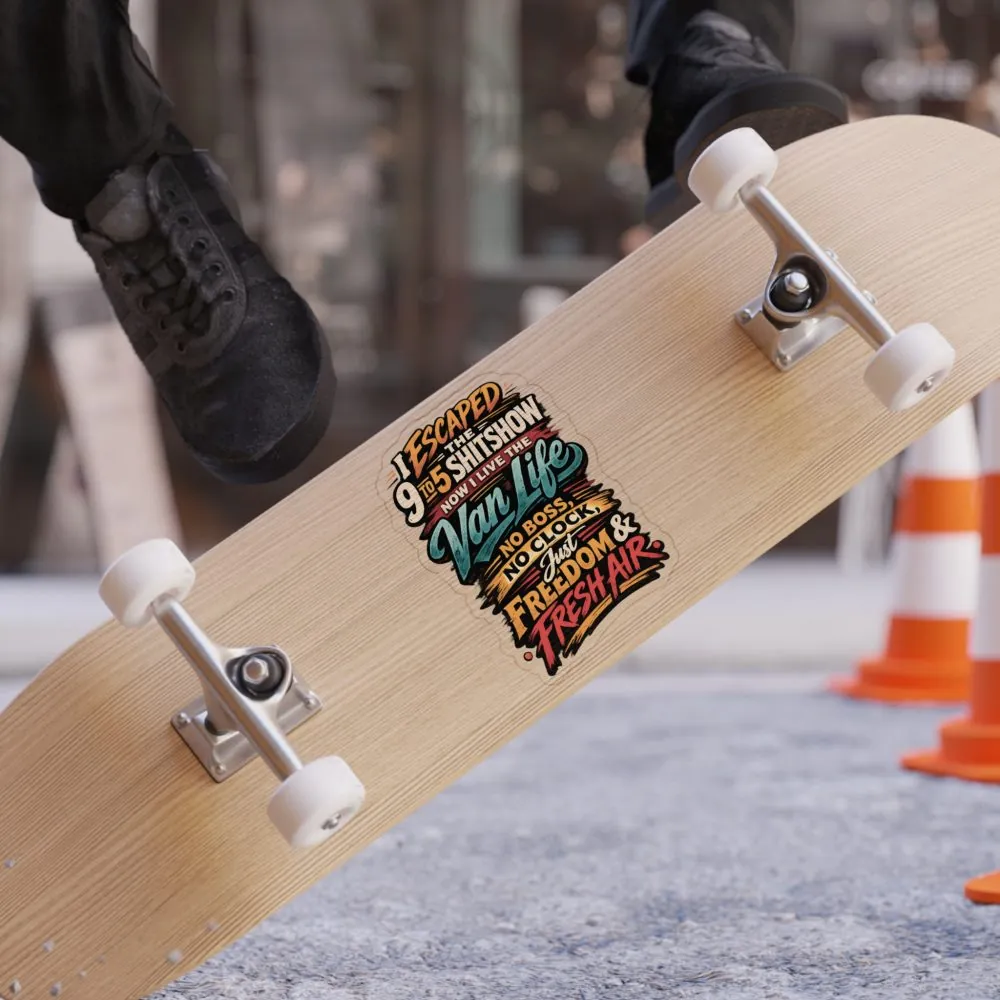 Transparent Outdoor Stickers – "I Escaped The 9 To 5" Design F**K-Line