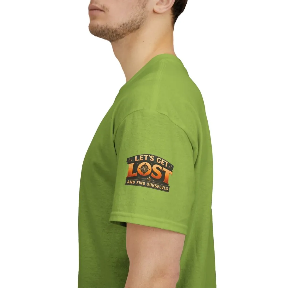 Unisex Heavy Cotton Tee — "Let´s Get Lost And Found Ourselfs" Design Scenic-Line