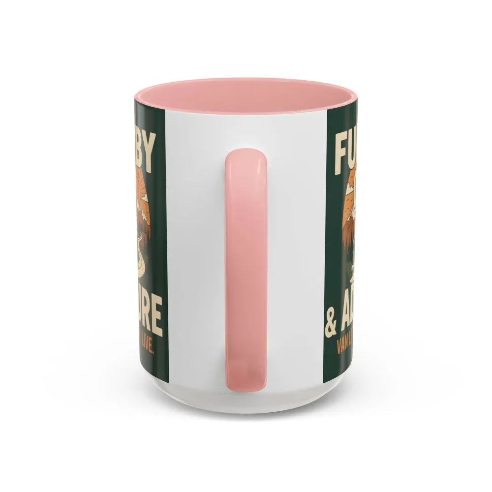 Accent Coffee Mug (11, 15oz) — "Fueled by Coffee & Adventure"
