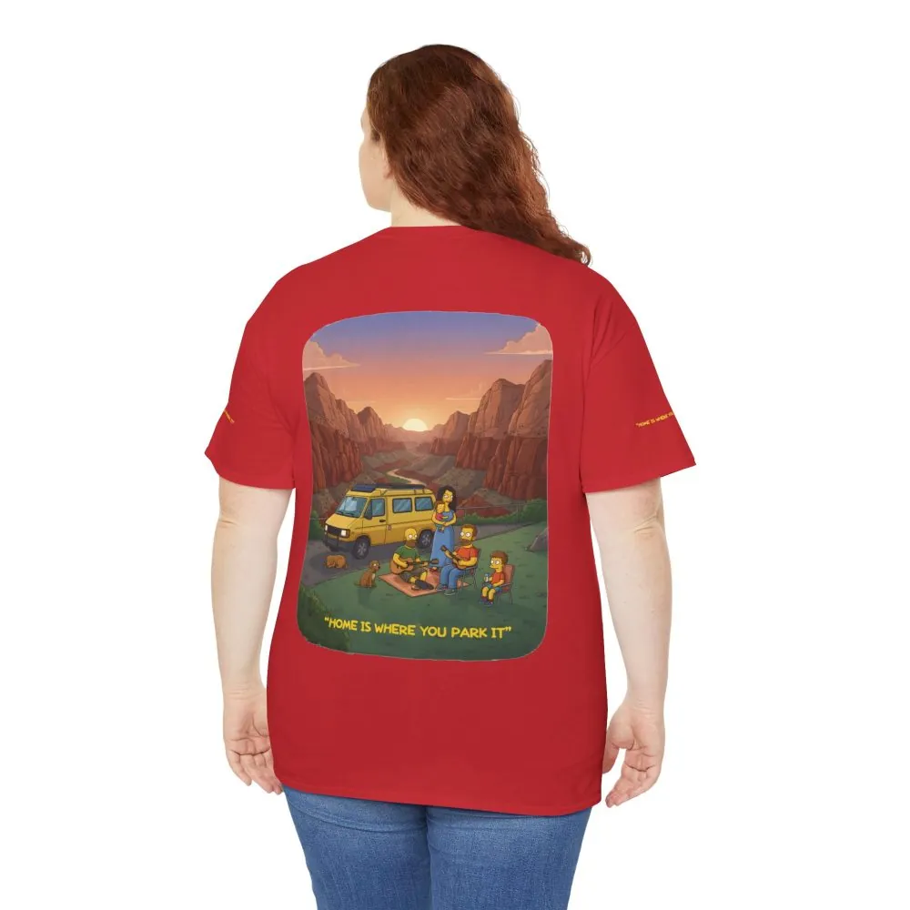 Unisex Heavy Cotton Tee — "Home Is Where You Park It" Design Sitcom-Line