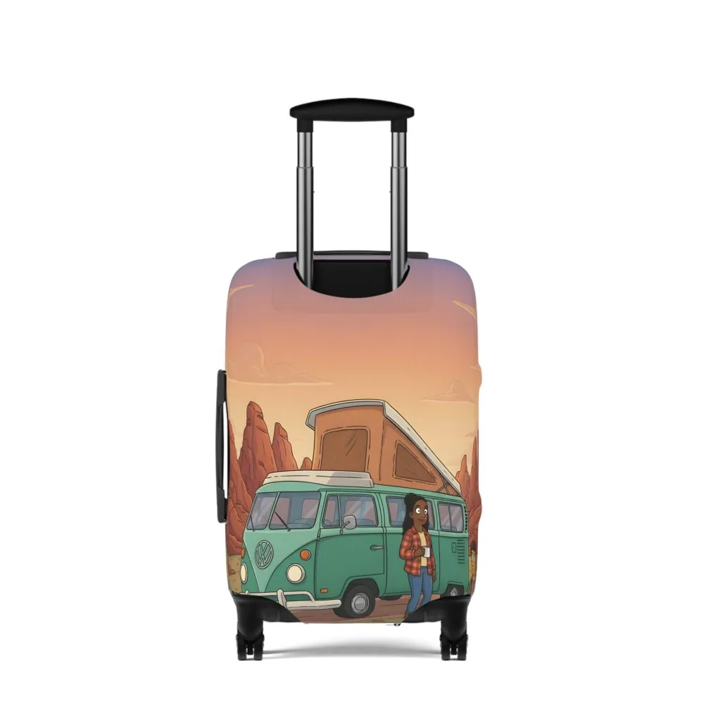 Luggage Cover — Adventure Camper Sketch Travel Suitcase(Design Sitcom-Line)
