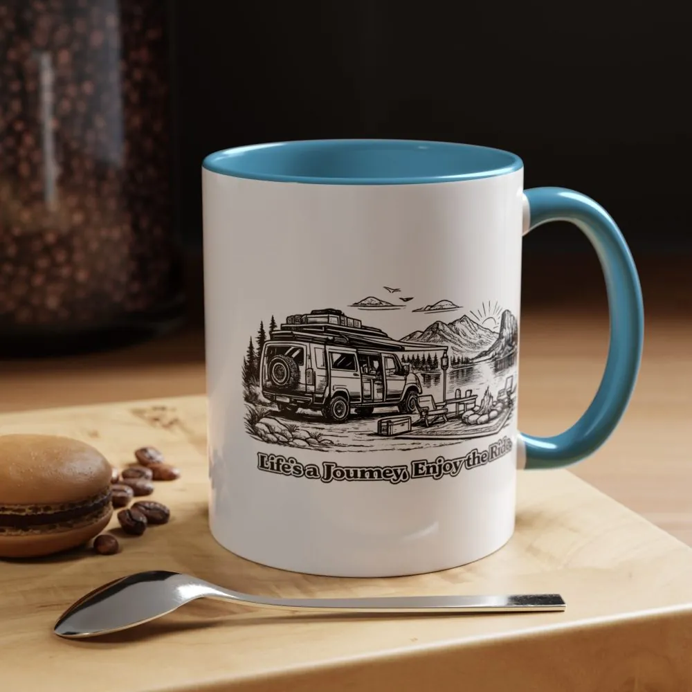 8211702764785475857_2048.jpeg Accent Coffee Mug (11, 15oz) — "Lifes A Journey,Enjoy The Ride" Design Minimal-Line