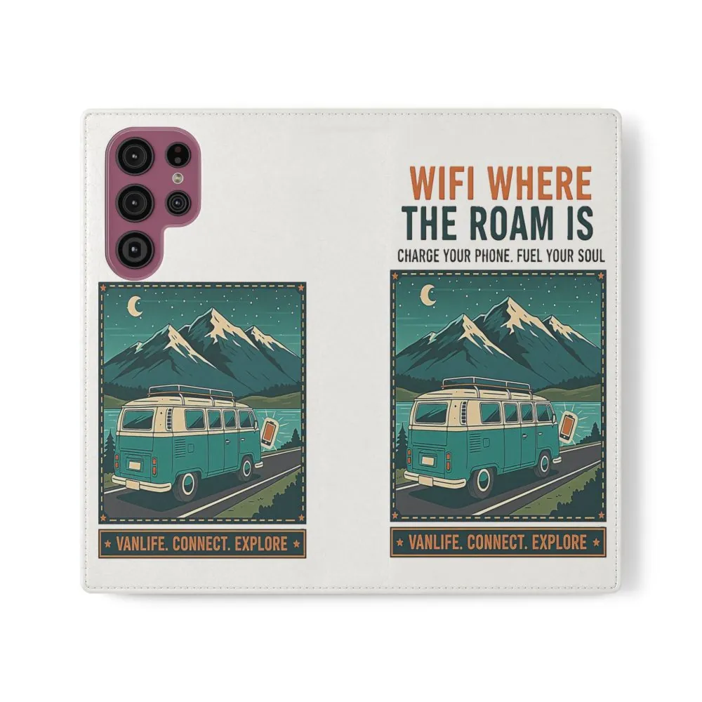 8221419977505228132_2048.jpeg Flip Phone Case — “WiFi Where the Roam Is” Vanlife Wallet Case