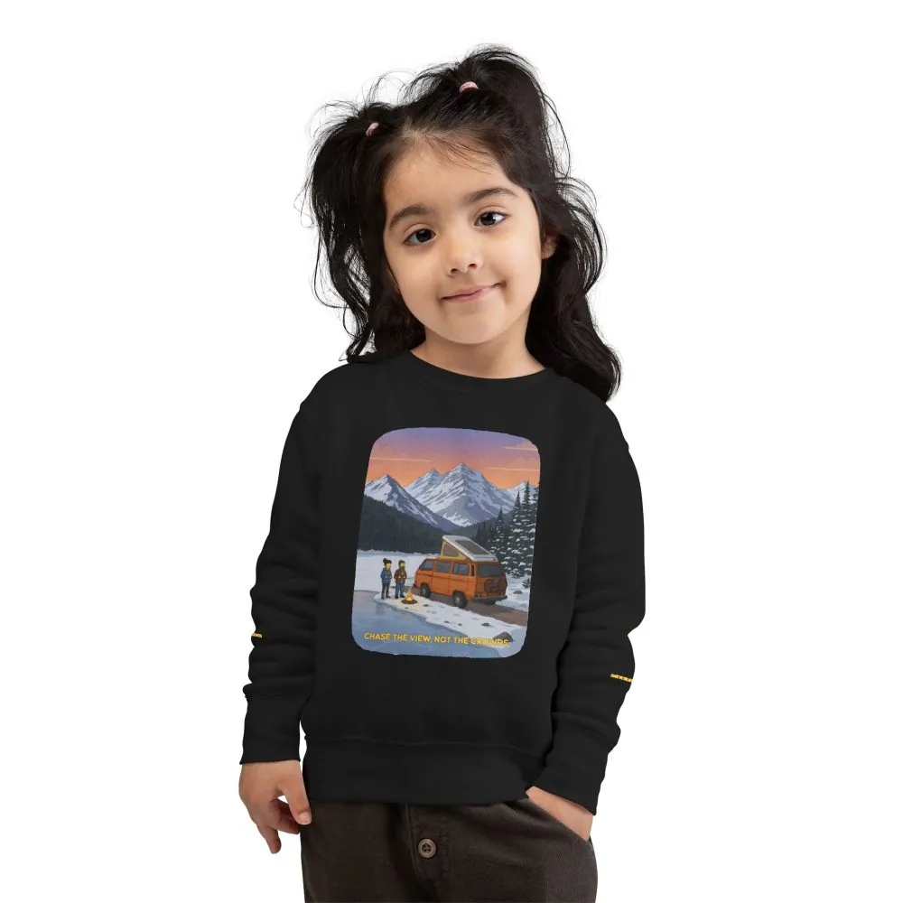 Toddler Sweatshirt - "Chase The Views-Not The Crowds" (Design Sitcom-Line)