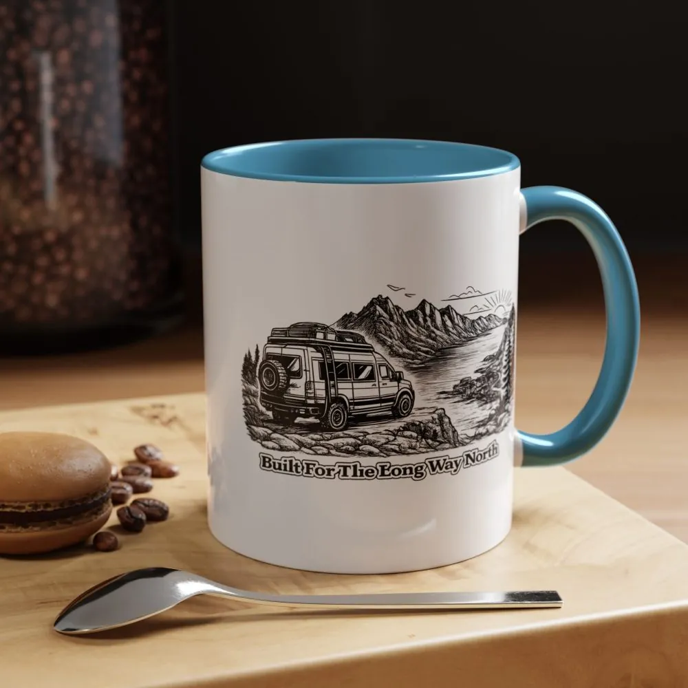Accent Coffee Mug (11, 15oz) — "Built For The Long Way North" Design Minimal-Line