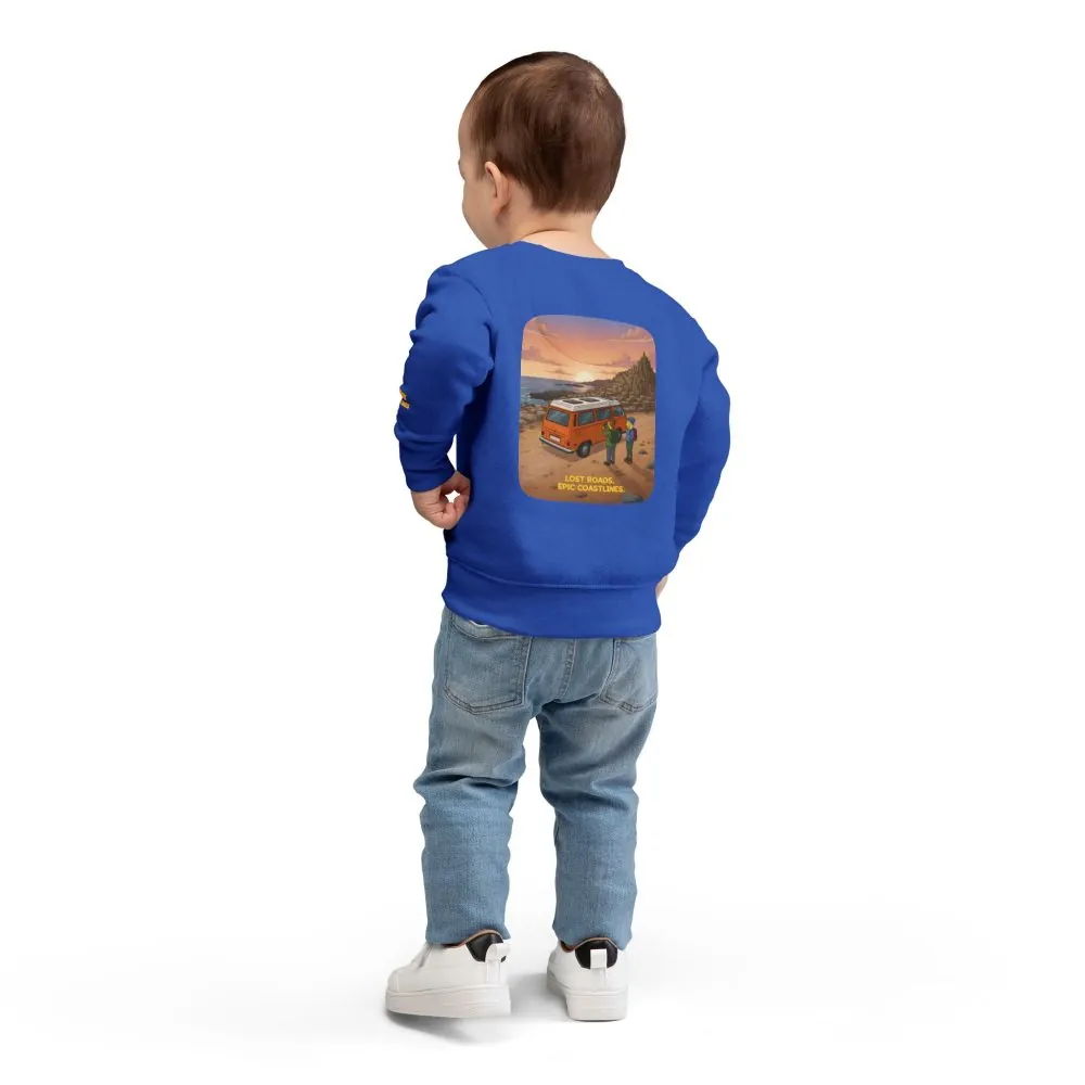 8250548216868798177_2048.jpeg Toddler Sweatshirt - "Lost Roads Epic Coastlines" (Design Sitcom-Line)