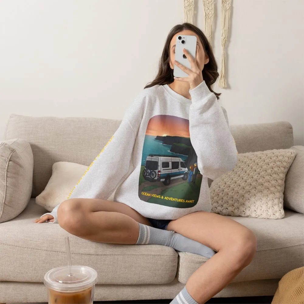 8259138063924603395_2048.jpeg Unisex Heavy Blend™ Crewneck Sweatshirt — "Ocean Views-Adventures Awaits" Design Sitcom-Line