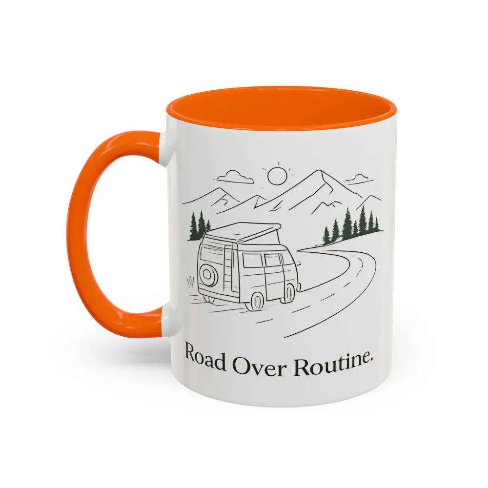 825948517755605961_2048.jpeg Accent Coffee Mug (11, 15oz) — "Road Over Routine" Design Minimal-Line