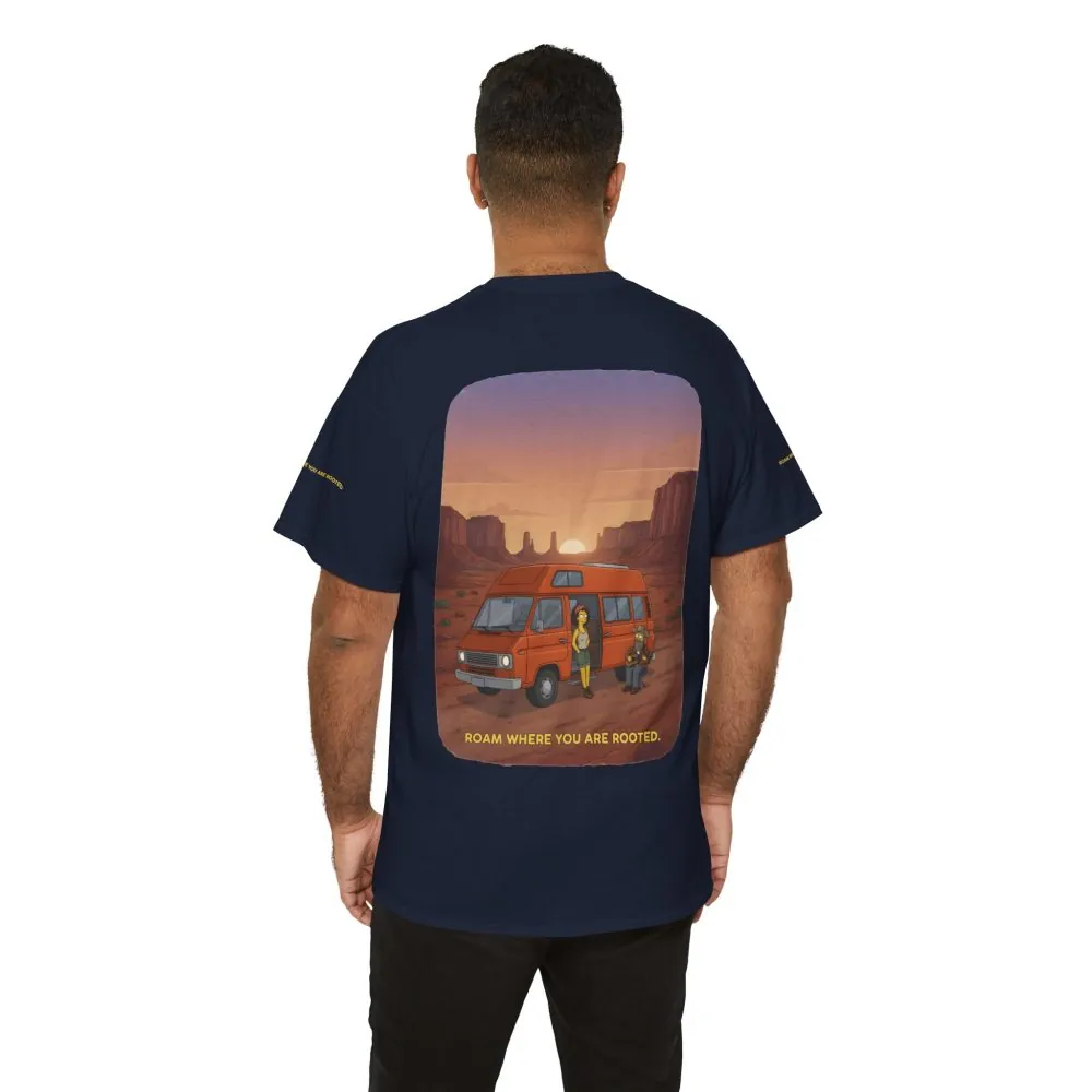 Unisex Heavy Cotton Tee — "Roam Where You Are Rooted" Design Sitcom-Line